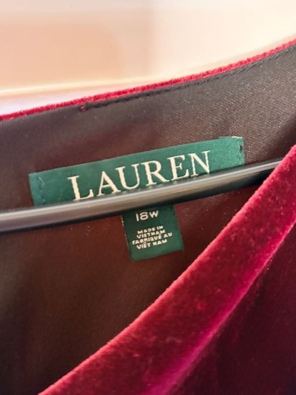 Lauren Ralph Lauren Sleeveless Velvet Sheath Dress in Deep Burgundy - Picture 5 of 5